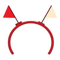 Red headband with two flags, one red and one white, celebrating a victory vector