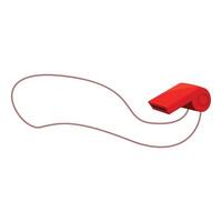 Red whistle hanging on string is making loud sound vector