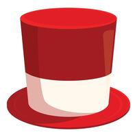 Red top hat standing on white background representing entertainment vector