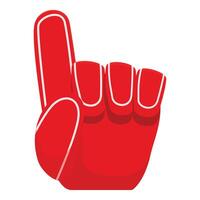 Red foam finger pointing up showing number one vector