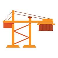 Port crane lifting container cargo loading logistics vector