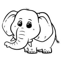Elephant - Coloring book vector