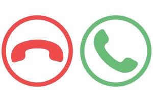 Flat icon of phone call button illustration isolated on white background. vector