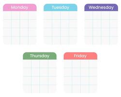 School timetable isolated on white background. vector