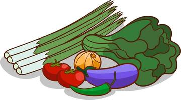 collection of vegetable element design vector