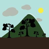 Mountain and trees design vector
