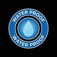 Water proof shield icon with flat check mark. vector
