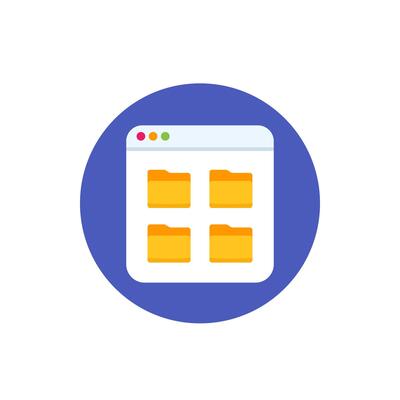 file folders icon, flat design