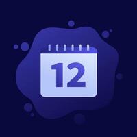 12 month icon with a calendar, design vector