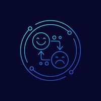 mood swings icon, linear design vector