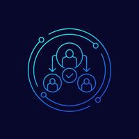 delegate or assign icon, linear design vector