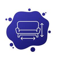 couch size icon in line design vector