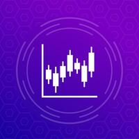 candlestick chart icon for web vector