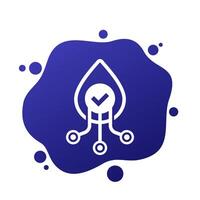 Water distribution icon with a drop vector