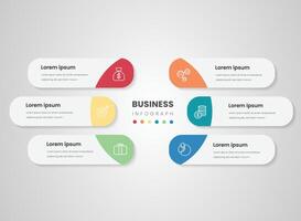 Colorful Timeline infographics design and marketing icons can be used for workflow layout, diagram, annual report, web design. Business concept with 6 options, steps or processes free illustration vector
