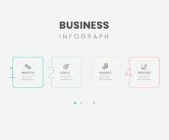 4 process infographic timeline design square template. free illustration vector
