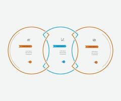 Circle chart infographic template with 3 options for presentations free illustration vector