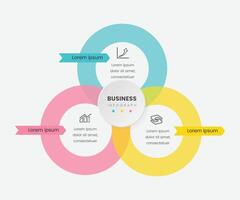 Circle chart infographic template with 3 options for presentations free illustration vector