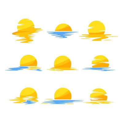 sunset set cartoon illustration