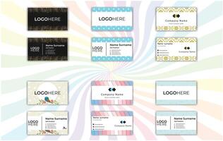 Print Abstract Textured Business Card Template. vector