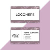 Print Abstract Business Card Design With Front And Back Views. vector
