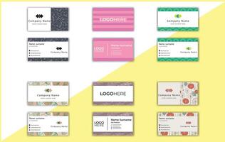 Print abstract color business card and template. vector
