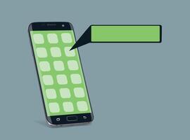 Smartphone with pop up bubble vector