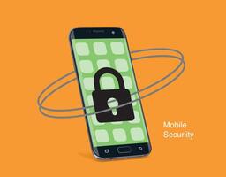 Smart phone with lockpad on screen vector