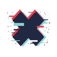 Geometric Glitch Set Collection vector