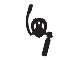 Snorkel diving mask silhouette on white background vector