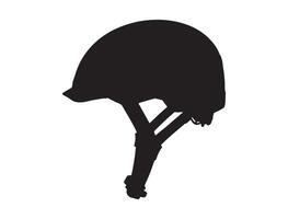 Bicycle helmet silhouette on white background vector