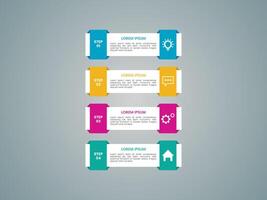 4 Steps business data visualization timeline process infographic template vector