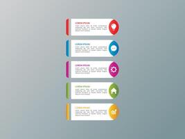5 Steps business data visualization timeline process infographic template vector