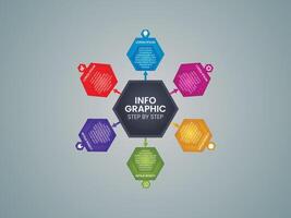 6 Steps business data visualization timeline process infographic template vector