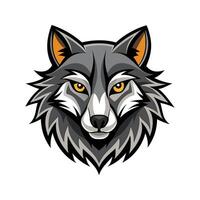 Wolf head color illustration style design vector
