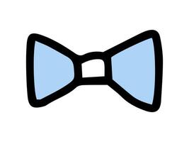 Blue Bow Tie Isolated on White Background. Concept of fashion, accessory, minimalist style, formal wear. Print, icon, design element. vector