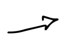 Black hand-drawn arrow symbol pointing right isolated on a white background. Concept of direction, navigation, minimalist icon, and simple design element. vector
