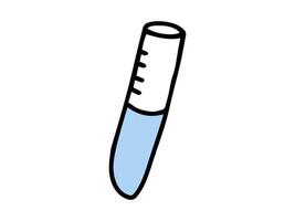 Blue Liquid in Test Tube on White Background. Concept of Science, Laboratory Equipment, Chemistry Experiment, and Educational Tool. Perfect for Icons, Prints, Design Elements. Back to School. vector