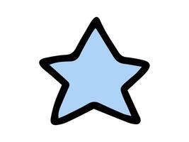 Light blue star outline isolated on a white background. Concept of simplicity, minimalism, geometric shape, space art, astronomy, celestial symbol. Print, icon, design element. vector