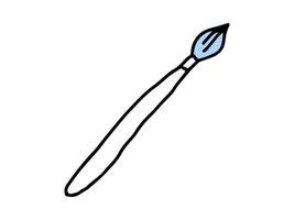 Black silhouette of a paintbrush isolated on a white background. Concept of art tool, painting, creativity, minimalist style. Illustration, clip art, design element. Back to School. vector