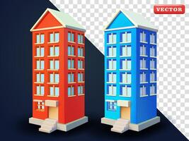 Apartment building, 3d. Suitable for business, property and design elements vector