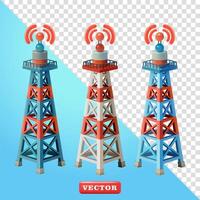 Signal tower. 3d, Suitable for technology, telecommunications and design elements vector