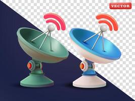 Signal dish. 3d, Suitable for technology, telecommunications and design elements vector