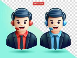 Male Customer Service, 3d. Suitable for communication, technology and design elements vector