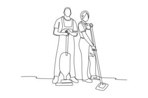 continues line one line art labor day. simple lines vector