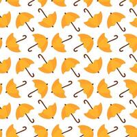 Autumn seamless pattern with umbrellas. Print for paper, textile and fabric. Cozy fall background. Hand drawn flat illustration. vector