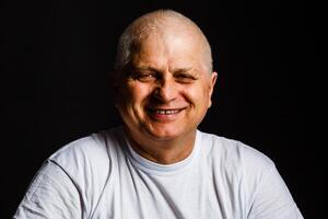 Elderly Man Smiling Face Expression Concept photo
