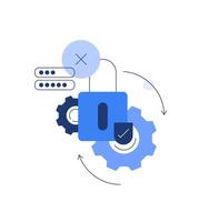 Successful access,Lock,User security. Infographic concept,IT process vector
