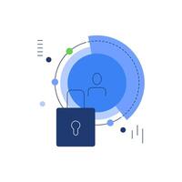 Login and security,User,Flat simple line art illustration vector