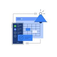 Calendar, Time management concept, Planning, Efficient use of worktime for implementation of the business plan vector